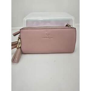 Nanette Lepore Pink Wristlet Wallet Vegan Leather with Key Ring NWT
